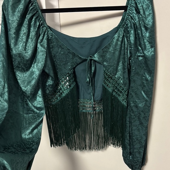 NWT Elegant Green Women's Top blouse Jacket - Picture 7 of 11